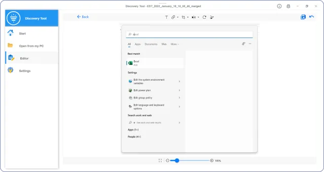 Screenshot: Process Definition Document generated by EDT